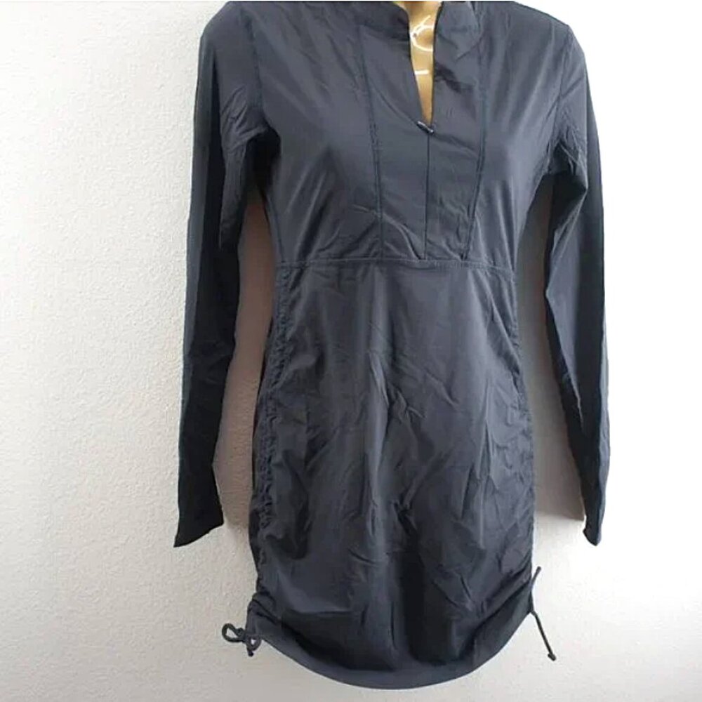 Athleta gray empire style ruched tunic top size S